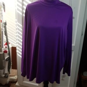 Purple Silky Turtle Neck